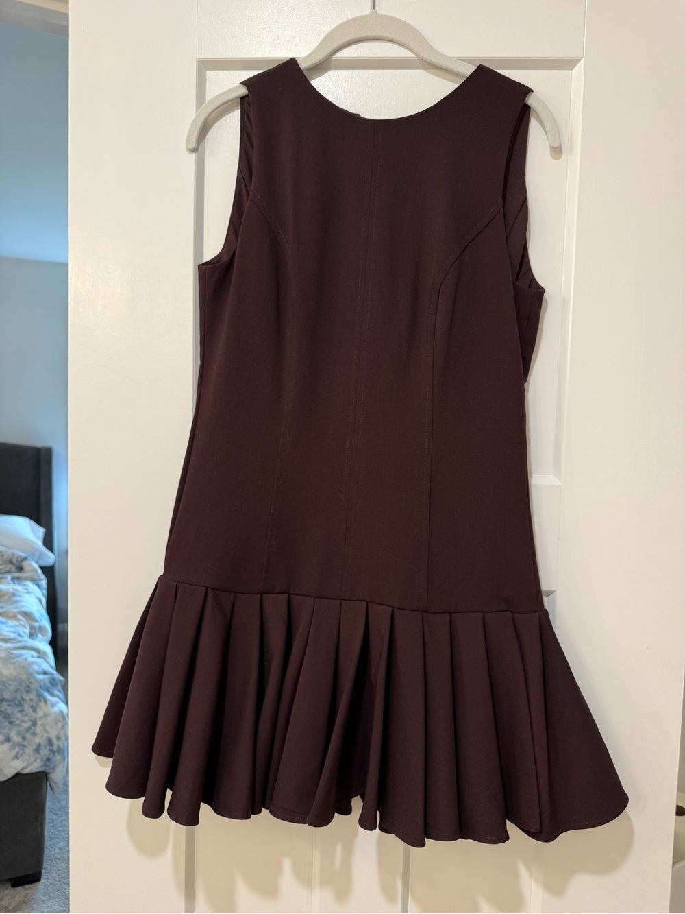 ZARA Sleeveless Dark Plum Flared Peplum Dress